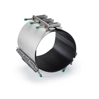 Stainless steel Triple Clamp, L=400mm, for pipe repair.