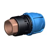 iJoint polypropylene female transition coupling with metal thread, rated for 16 Bar.