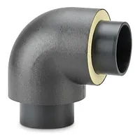 Pre-insulated COOL-FIT PE Plus 90° PEHD pipe bend, PN10 rated.