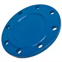 Blue raised face PN16 blind flange.
