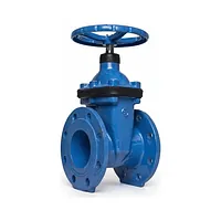 Blue ductile iron flanged gate valve F4 PN16 with handwheel