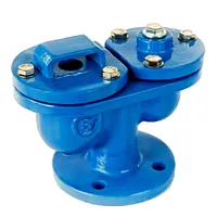 Cast iron double air valve with a 10/16 bar pressure rating.