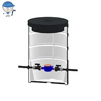 PEHD water meter manhole, fully equipped with a straight water meter and valves.