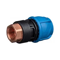 Adaptor de tranziție FI alamă Georg Fischer iJOINT PN16 cu piuliță albastră de compresie