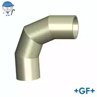 PP-H Standard Bend 90° S8.3/SDR17.6, rated for 10 Bar pressure.