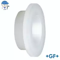 PVDF standard flange adaptor with a 16 Bar pressure rating.