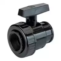 PVC-U single union ball valve with Rp threaded sockets, 16 Bar.