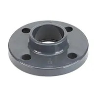 PVC-U fixed flange for industrial piping, durable grey plastic solvent cement socket flange for pressure systems.