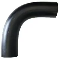 Black 90-degree PEHD polyethylene pipe bend, 16 Bar.