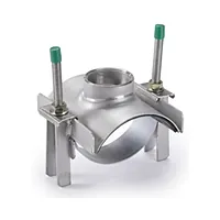 Stainless steel AISI 304 tapping saddle clamp Rp 1 1/4" with threaded outlet and tightening bolts
