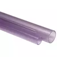 Transparent PVC-U pipe rated PN16 for 16 Bar pressure.