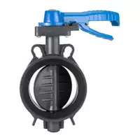Lever-operated PVC-U butterfly valve, 16 Bar.