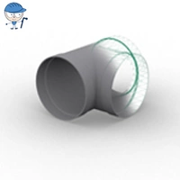 Grey 90-degree PVC-U vent tee with mesh screen.