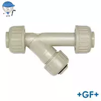 Line strainer Type 305 in PP-H plastic, rated for 10 Bar.
