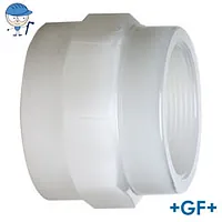 PVDF standard adaptor socket with female Rp thread, 16 Bar.