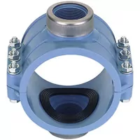 Polypropylene double clamp saddle 664 with a stainless steel reinforcing ring.